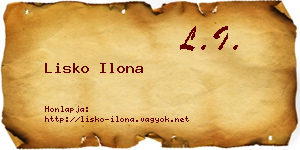Lisko Ilona névjegykártya